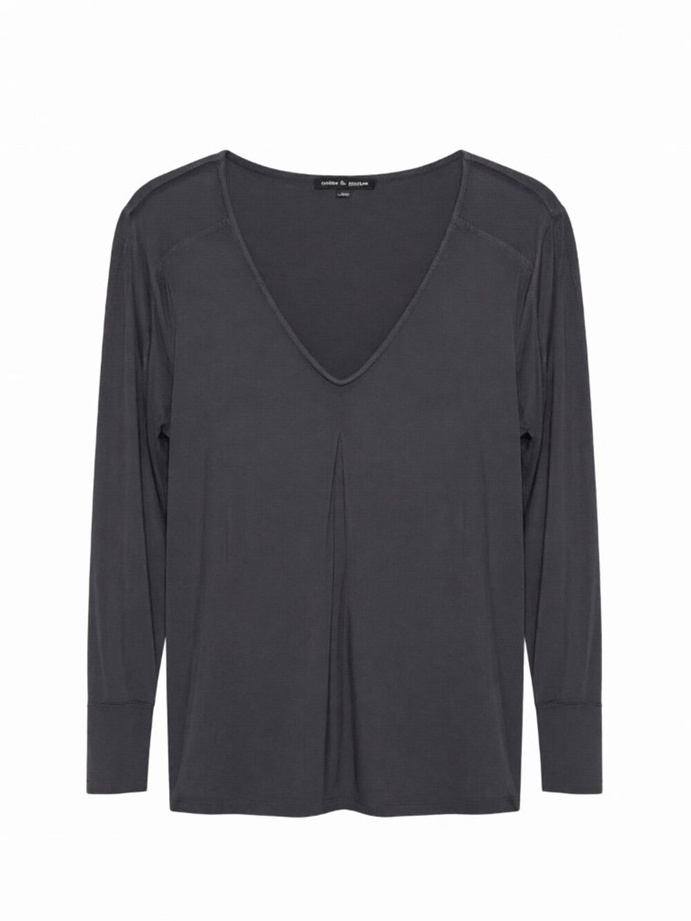 Cable & Gauge V-Neck Top L Gray